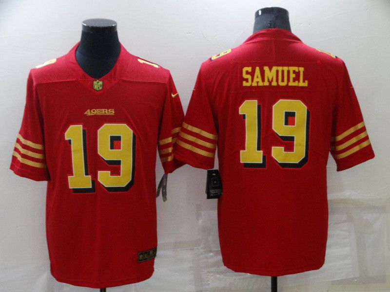 Men San Francisco 49ers #19 Samurl Red gold lettering 2022 Nike Vapor Untouchable Limited NFL Jersey->golden state warriors->NBA Jersey